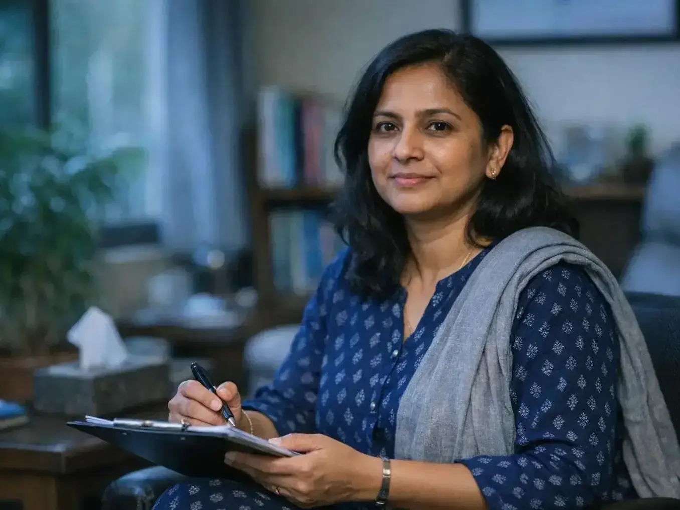 Two people discussing relationship concerns with professional counsellor in Kerala clinic